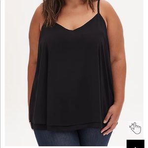 Torrid Black Chiffon Double Layer Swing Cami size 1x